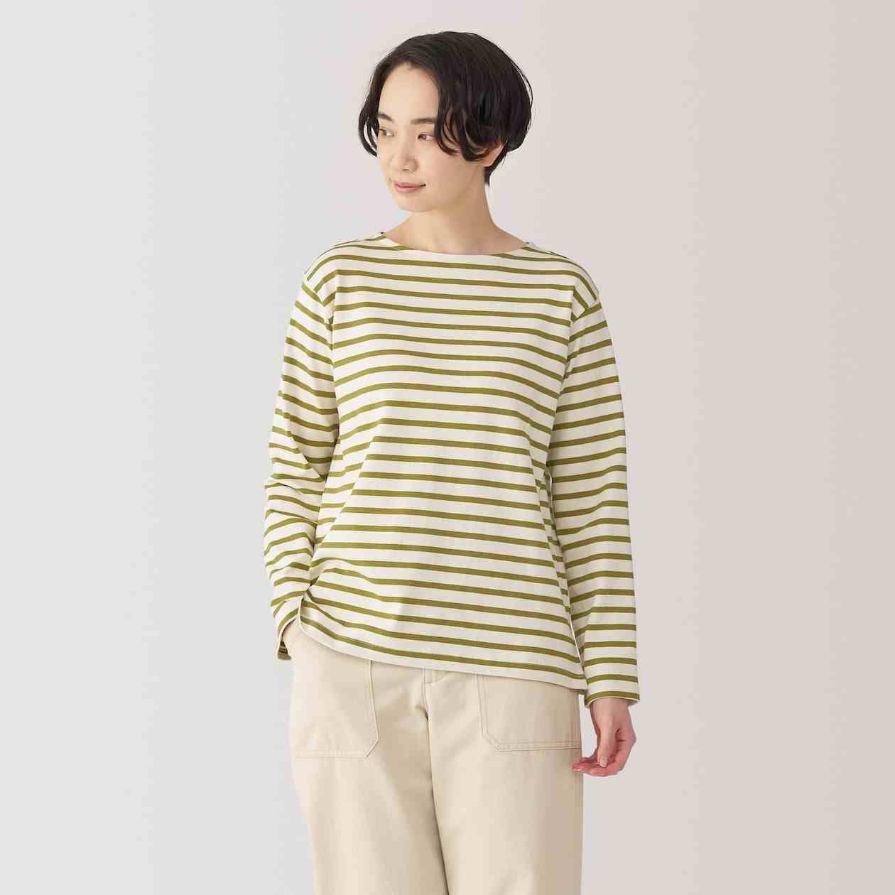 Women's Heavy weight Boat neck Long Sleeve T-shirt