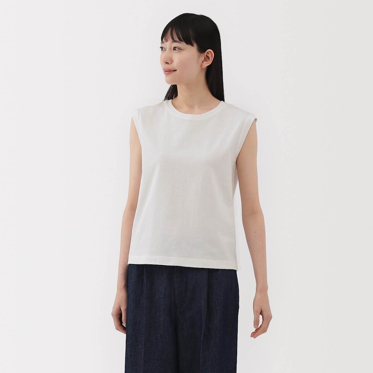MUJI | Two threads jersey french sleeve T-shirt (OS)