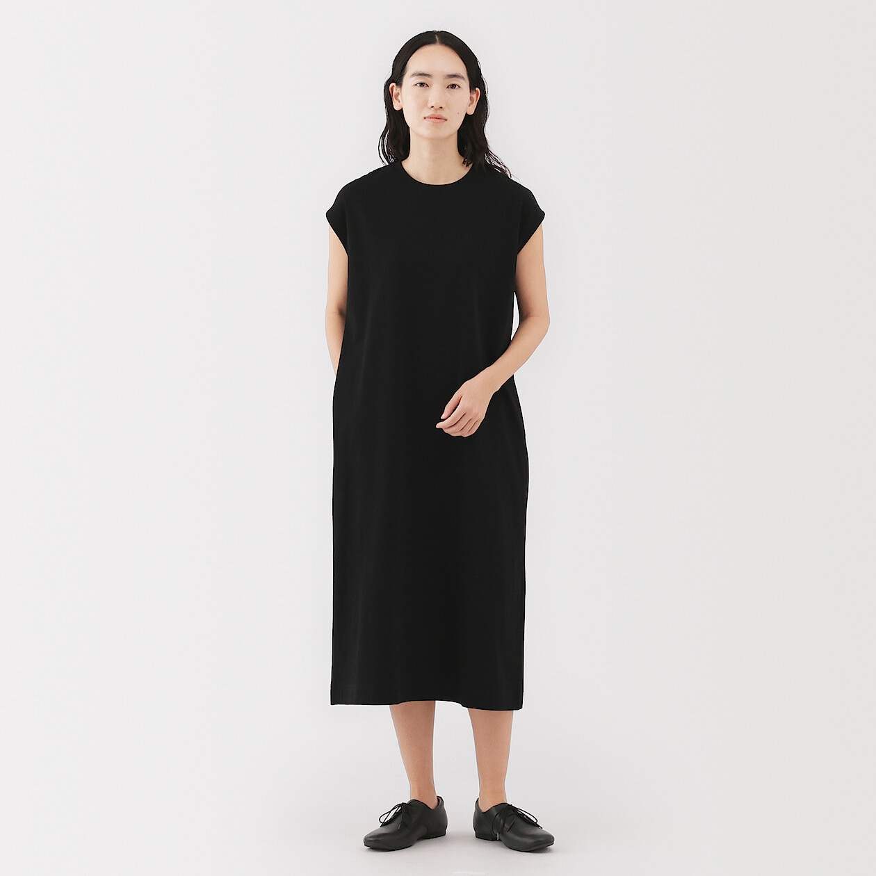 MUJI | Two threads jersey french sleeve dress