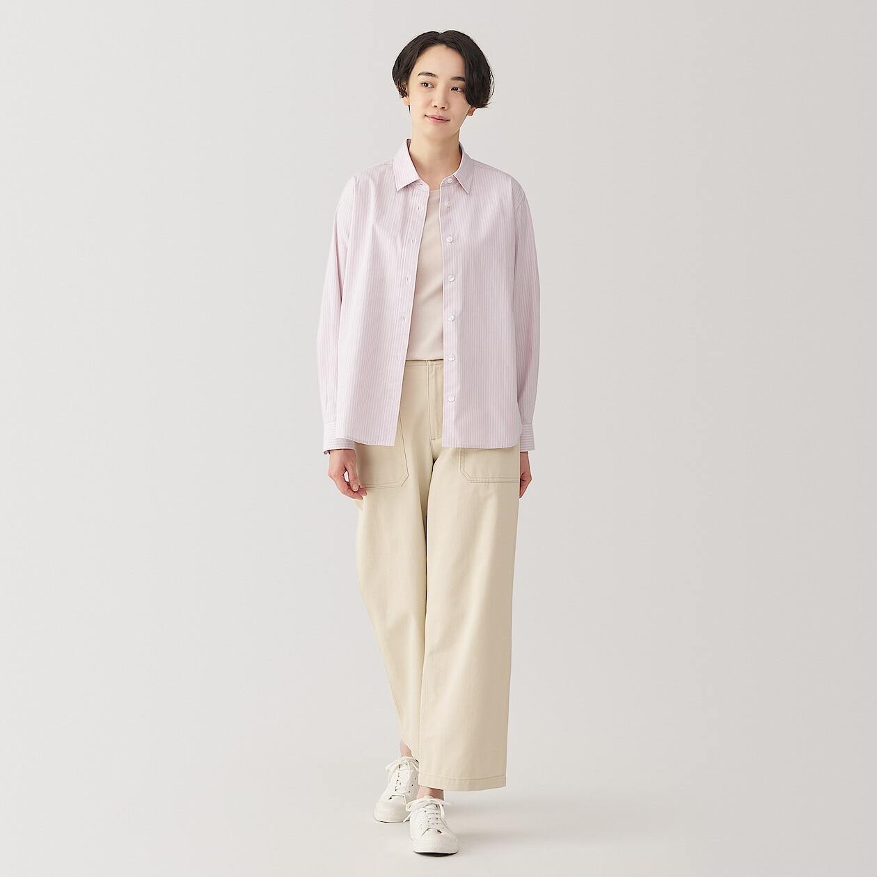 Women's Washed broadcloth regular collar Long Sleeve shirt