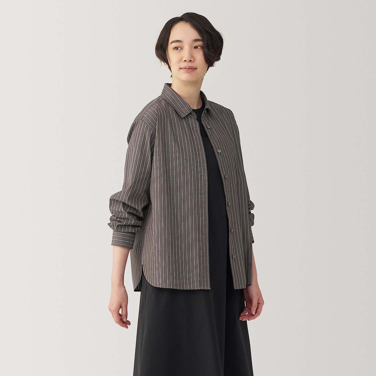 Women's Washed broadcloth regular collar Long Sleeve shirt