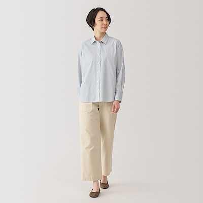Women's Washed broadcloth regular collar Long Sleeve shirt