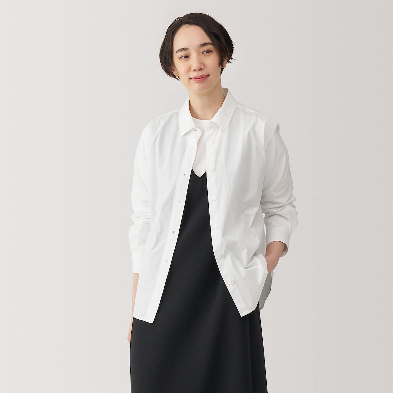 Women's Washed broadcloth regular collar Long Sleeve shirt