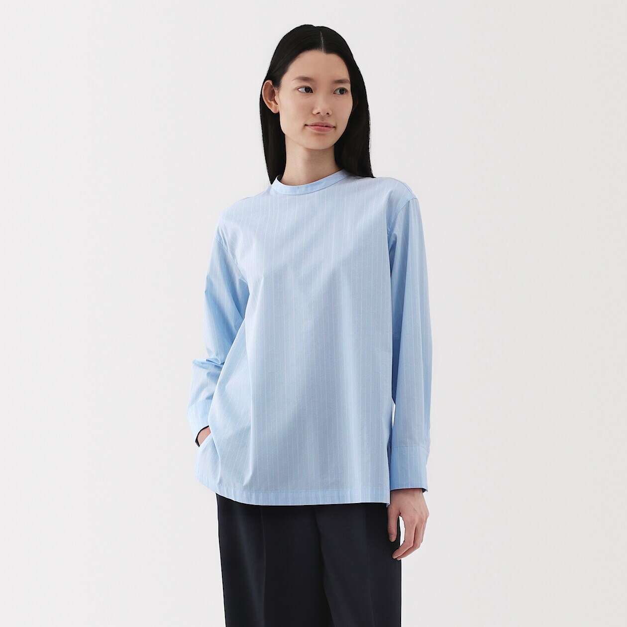 Quick dry broadcloth Long Sleeve blouse