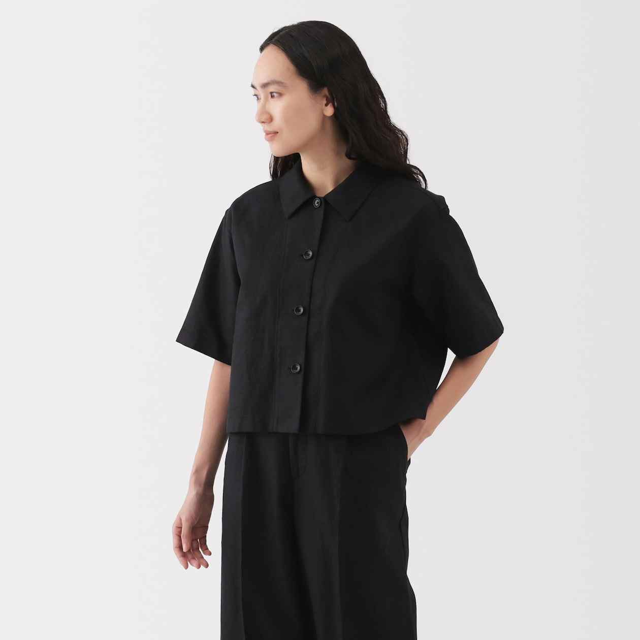 Hemp blend twill Short Sleeve shirt