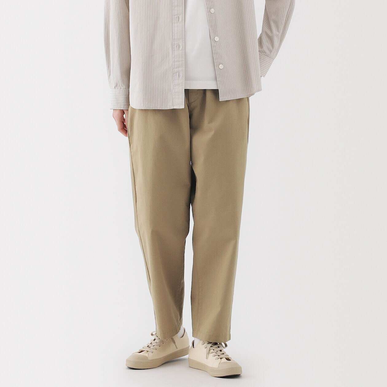 Washed cotton Easy tapered pants