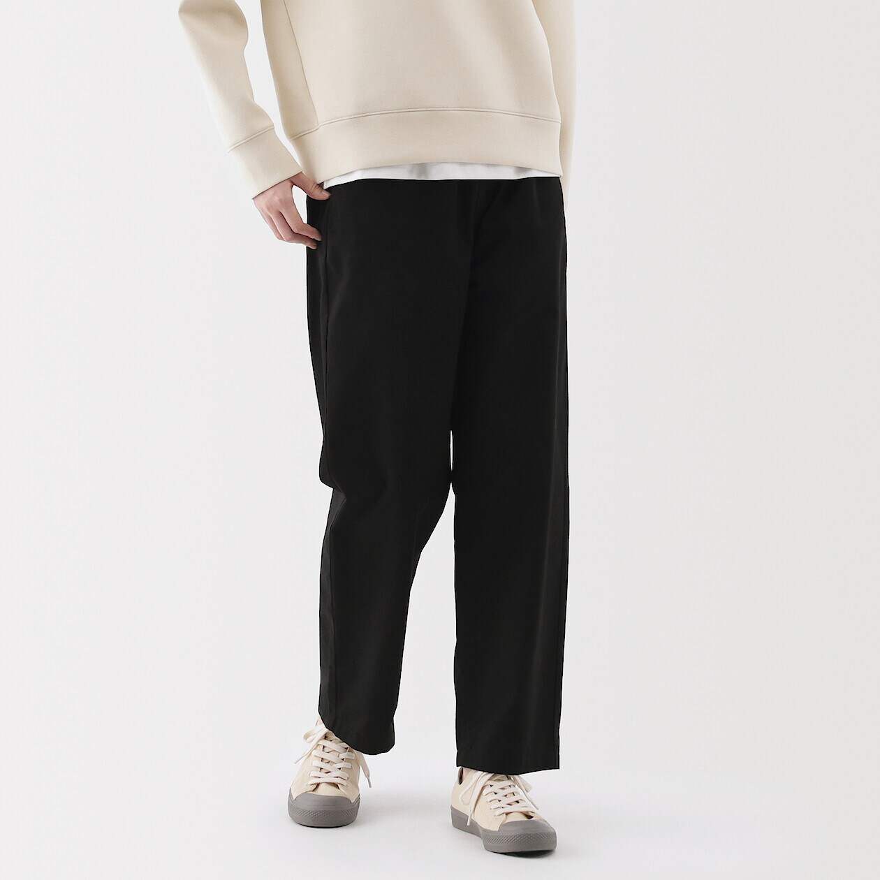 Washed cotton Easy tapered pants