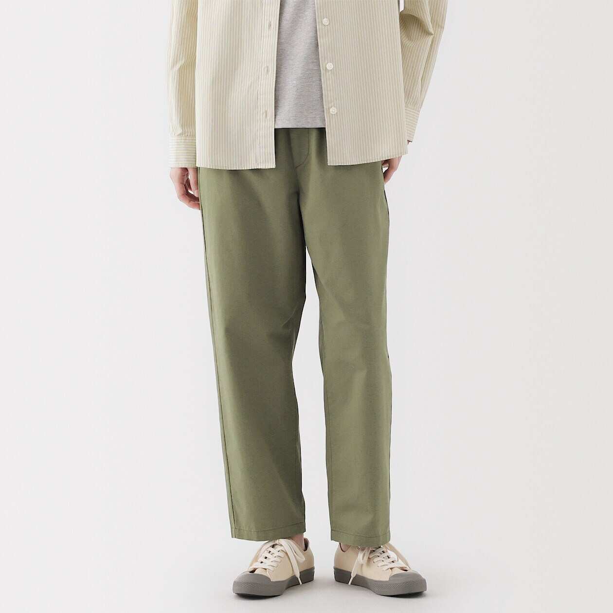 MUJI | Washed cotton Easy tapered pants