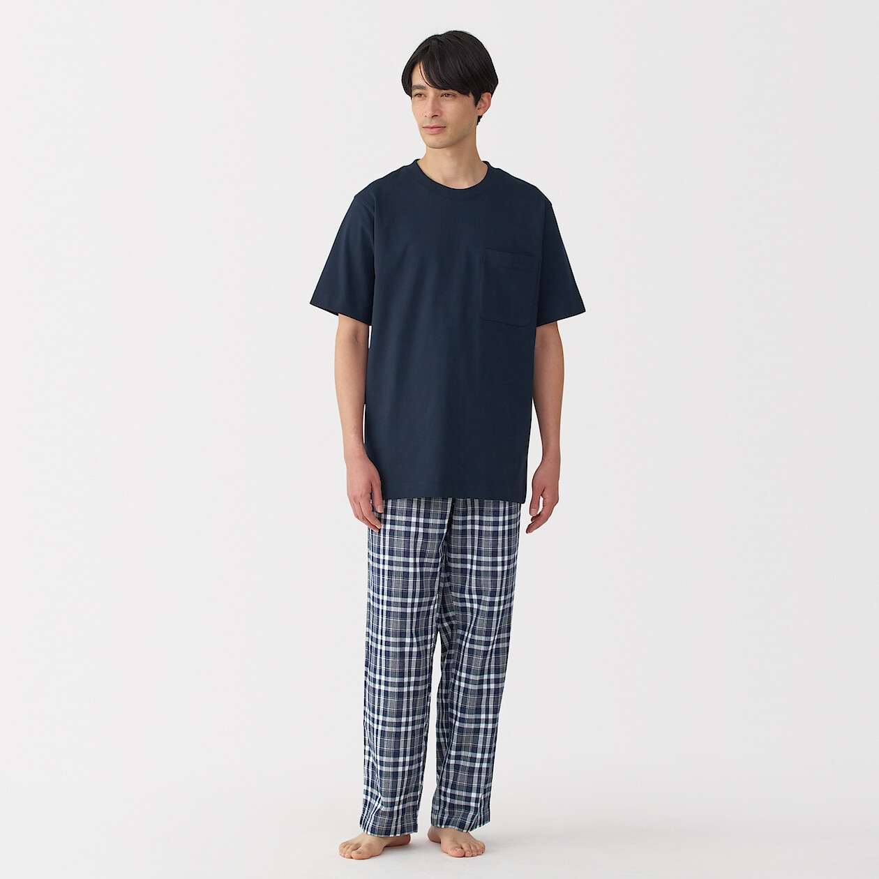 Short Sleeve tops with double gauze long pants