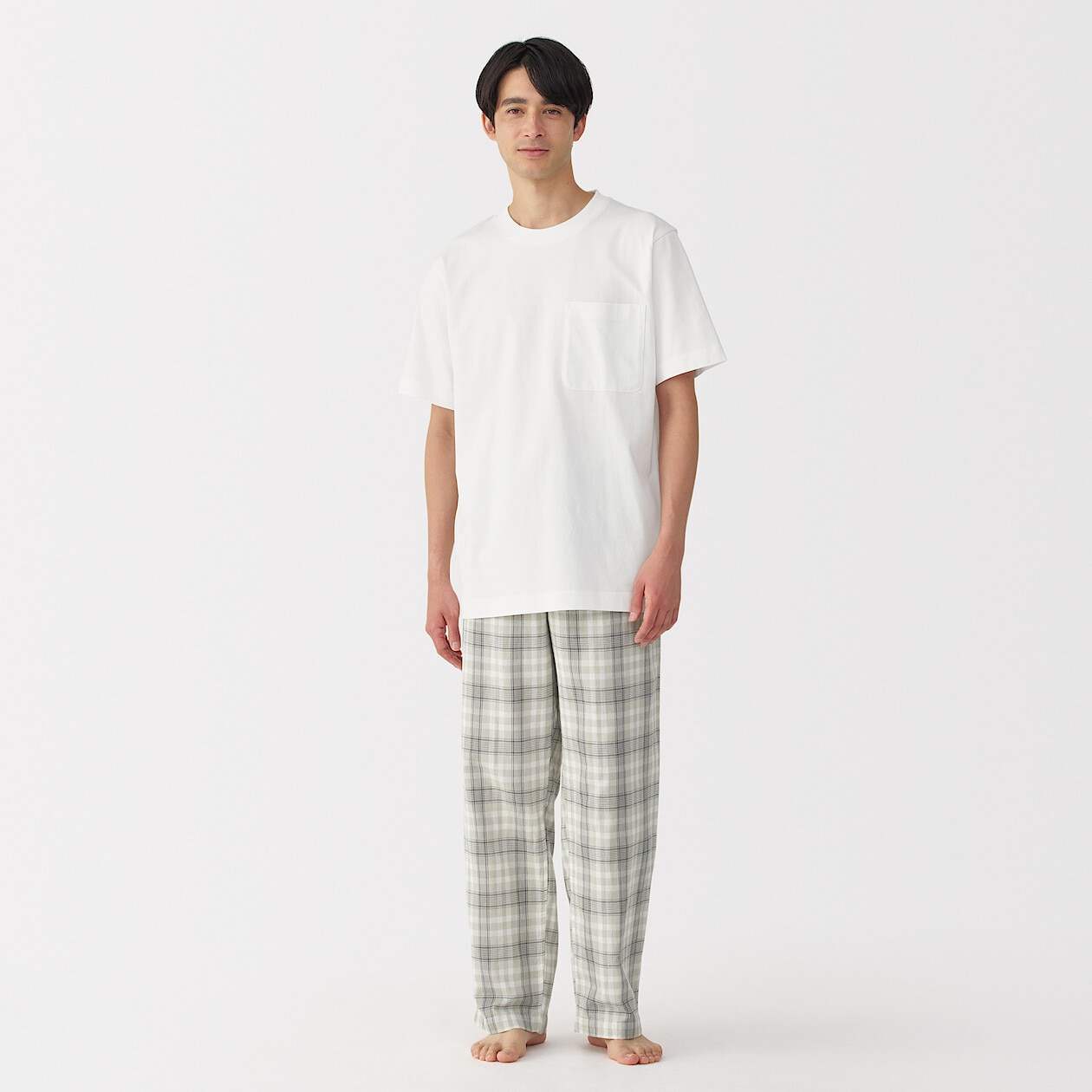 Short Sleeve tops with double gauze long pants