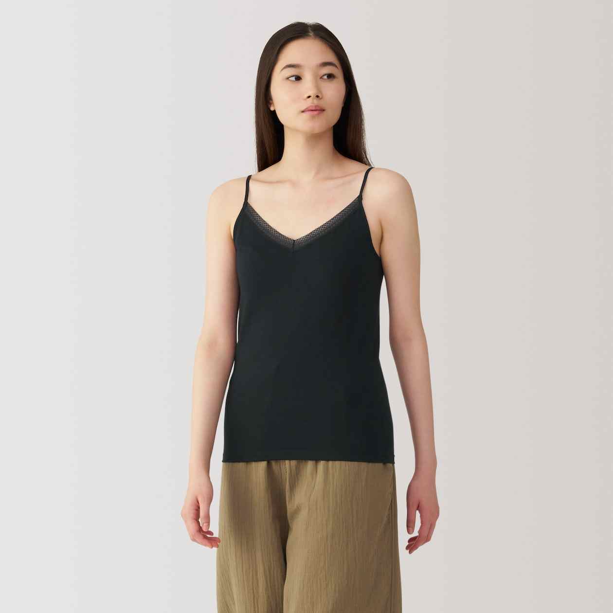 MUJI | Women's Silk brended lace camisole