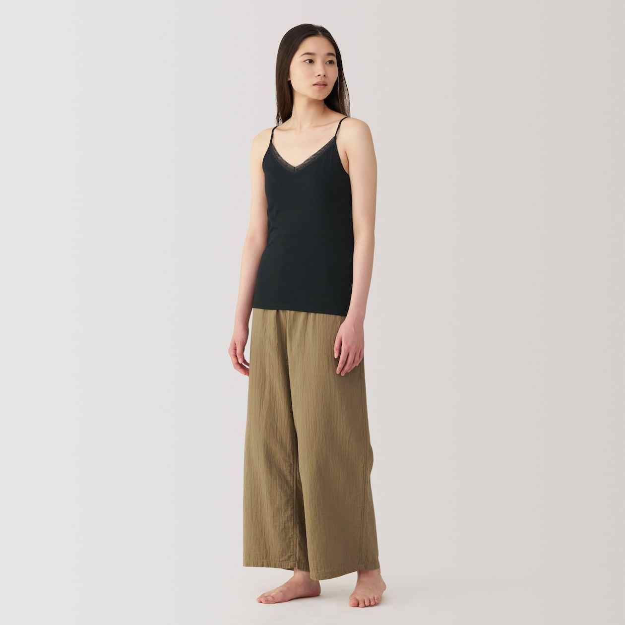 MUJI | Women's Silk brended lace camisole