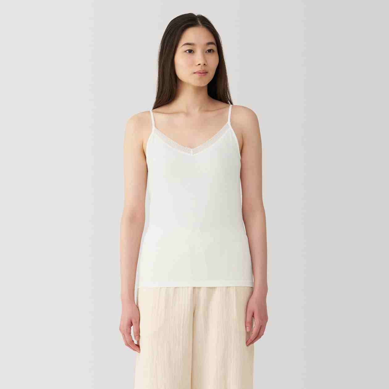 MUJI | Women's Silk brended lace camisole