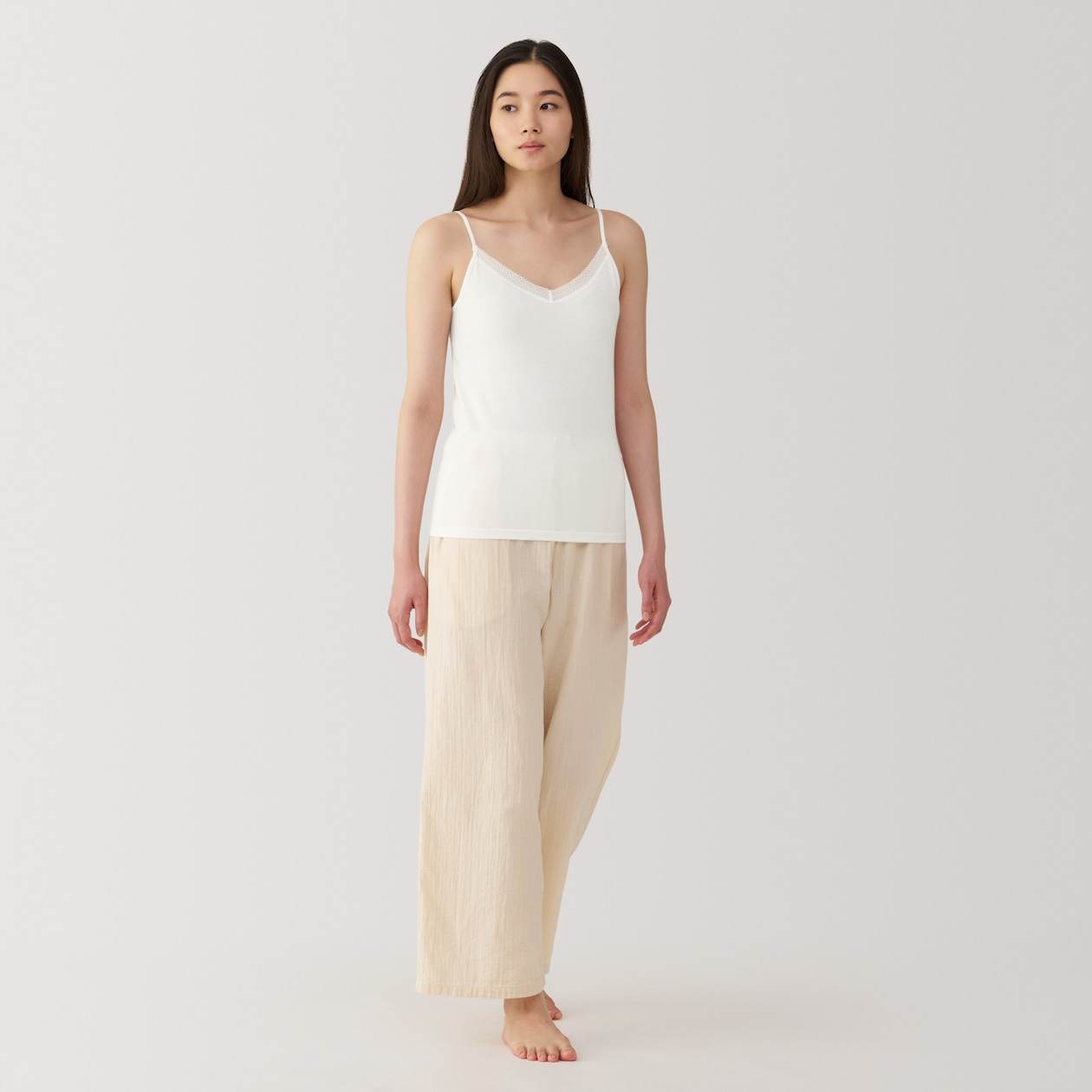 MUJI | Women's Silk brended lace camisole