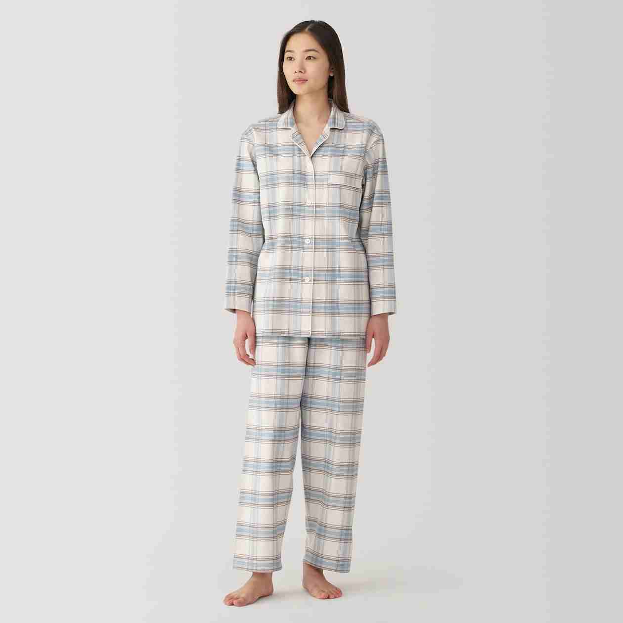 Women's Side seamless flannel pajamas(L/S)