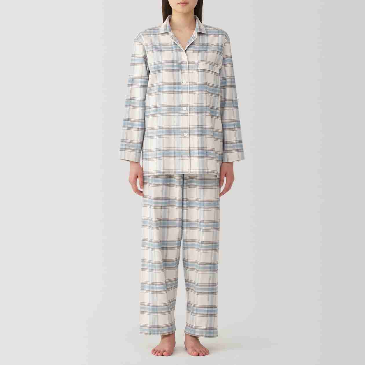 Women's Side seamless flannel pajamas(L/S)