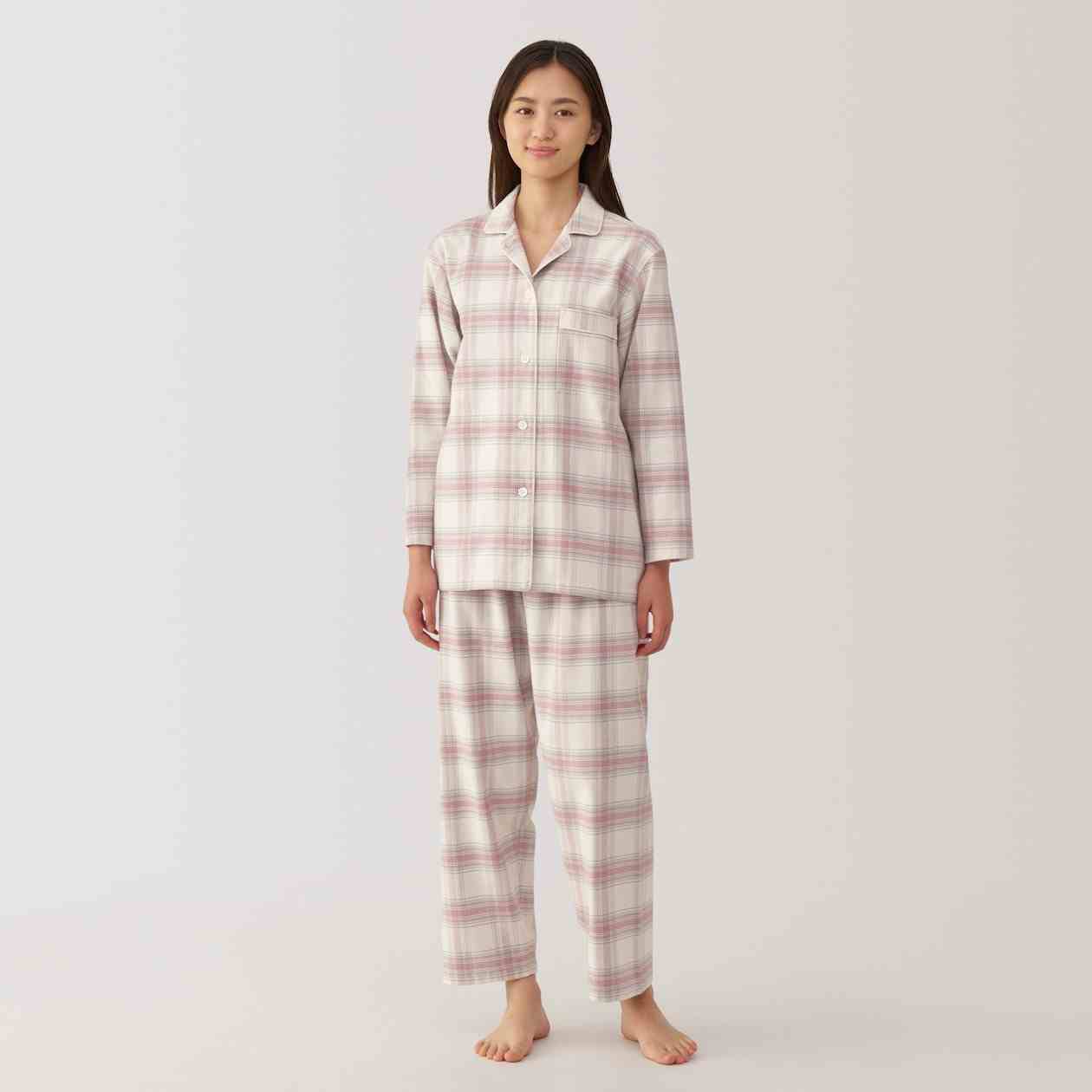 Women's Side seamless flannel pajamas(L/S)