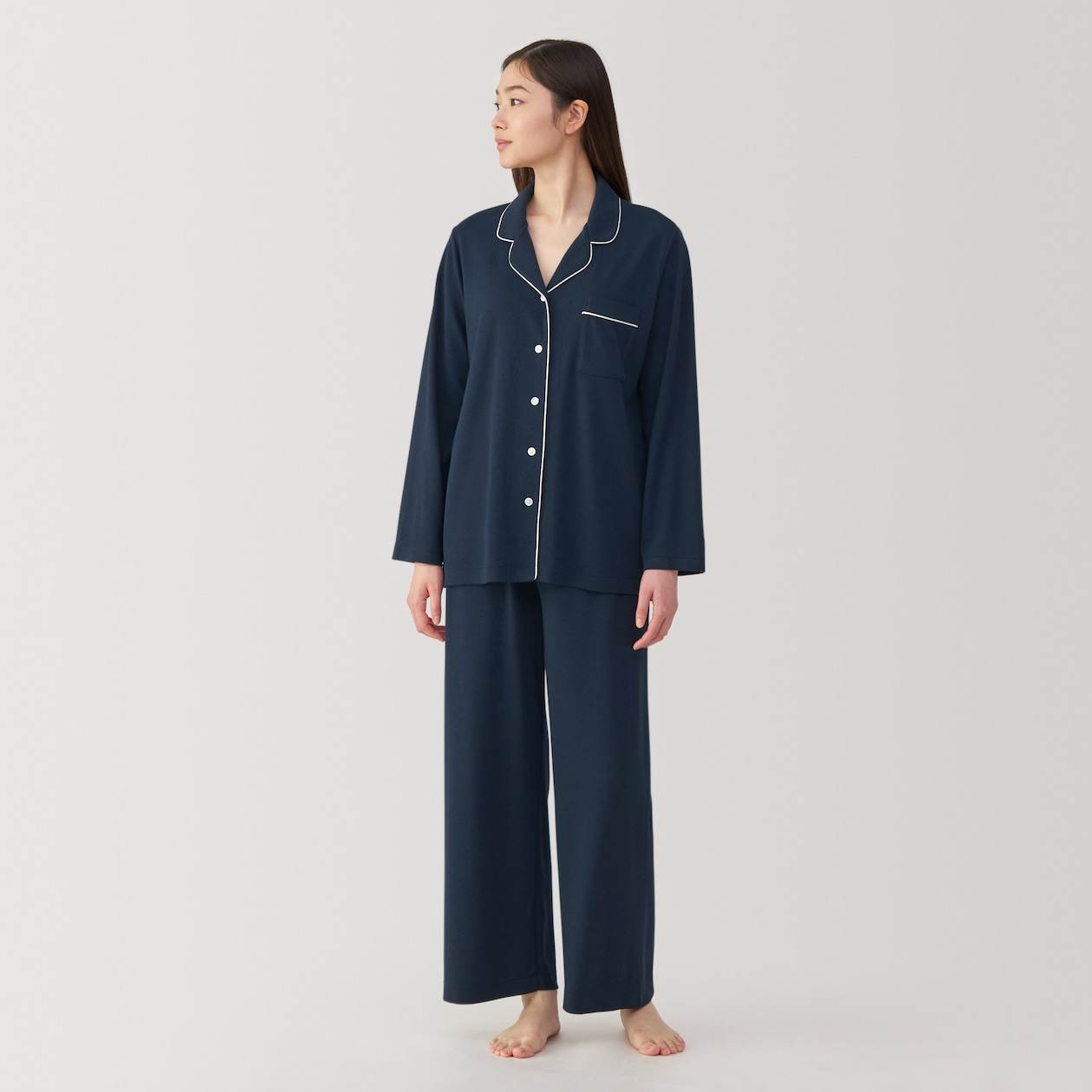 Side seamless lyocell blended  Long Sleeve pajamas