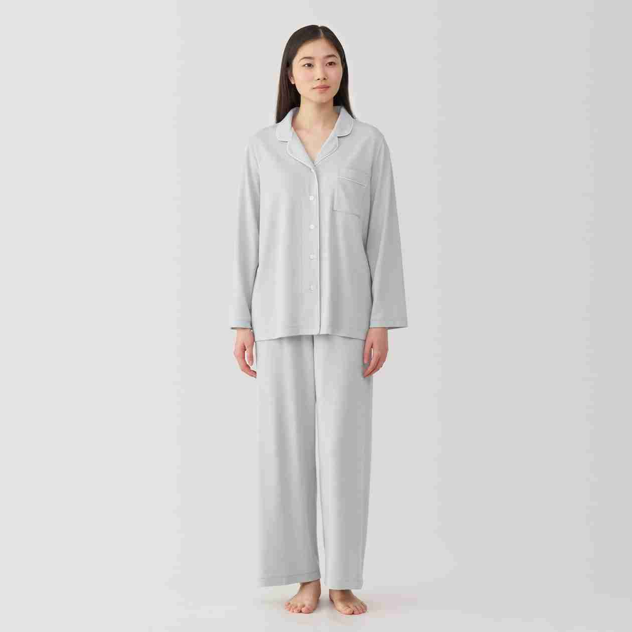 Side seamless lyocell blended  Long Sleeve pajamas