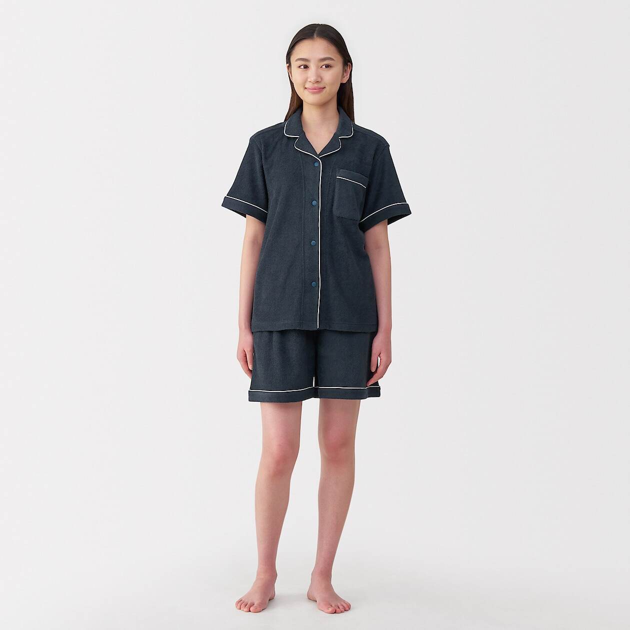 MUJI | Side seamless wearable pile towel Short Sleeve pajamas