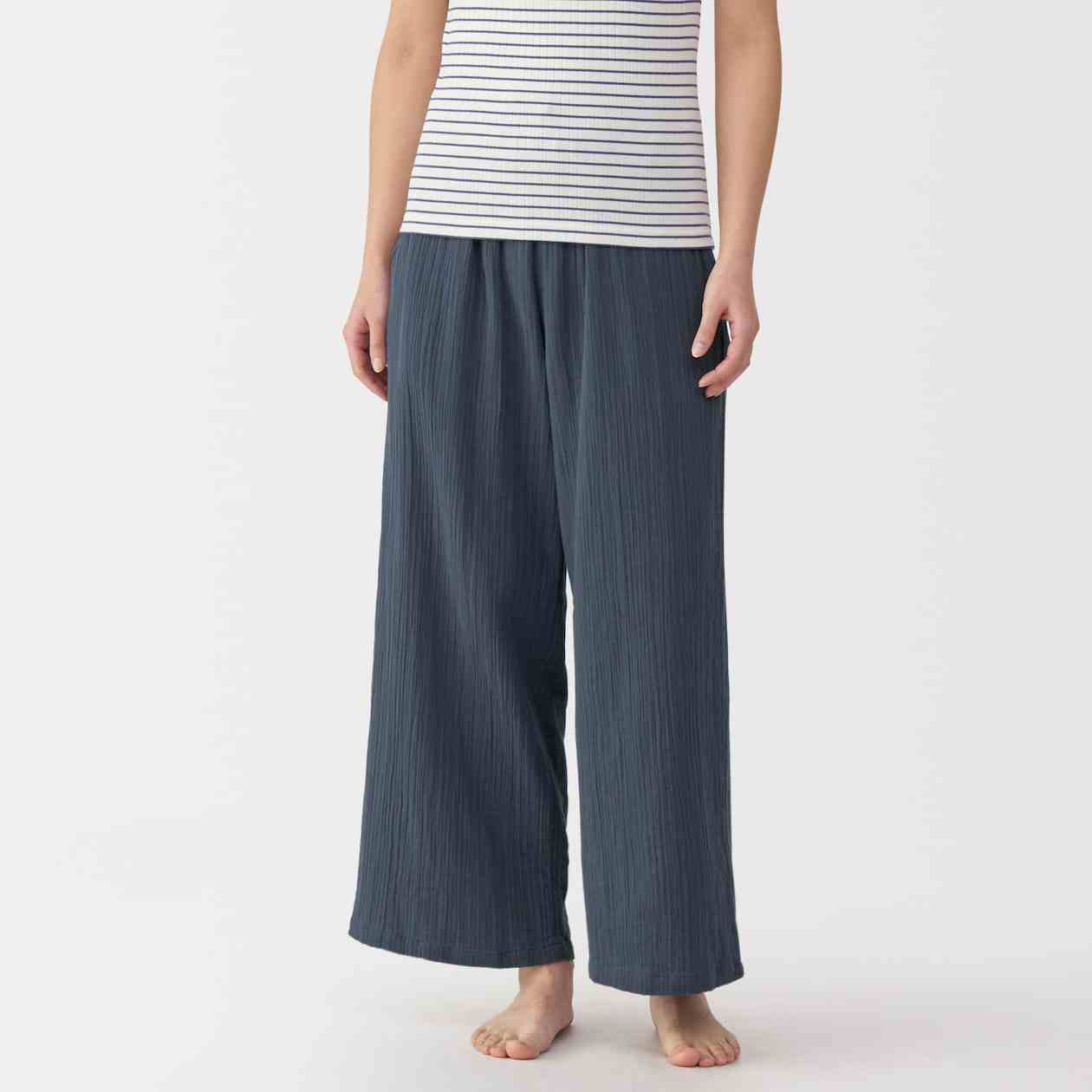 Crape gauze long pants
