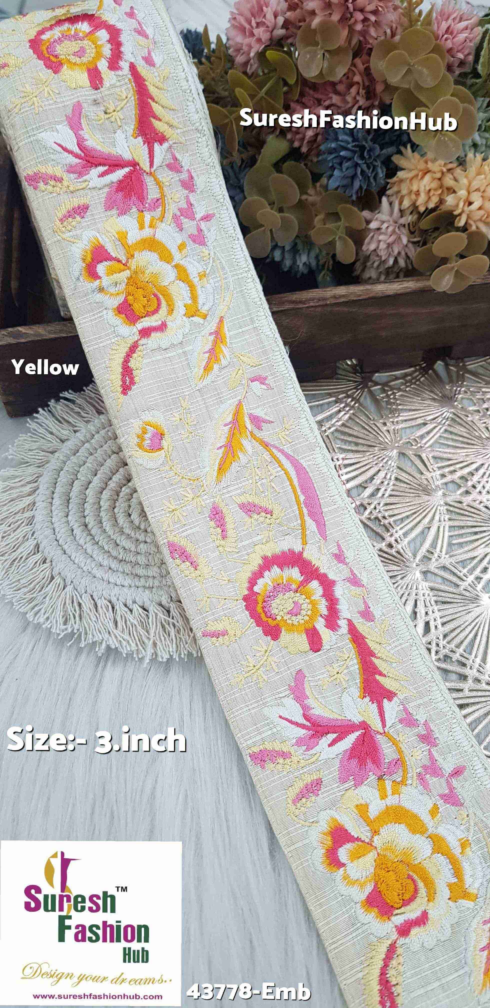 Multicolor Floral Embroidered Lace