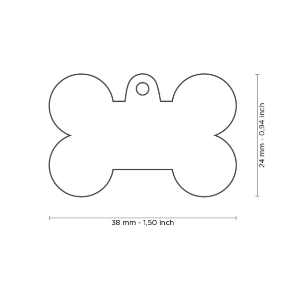 Rainbow Large Bone Name Tag