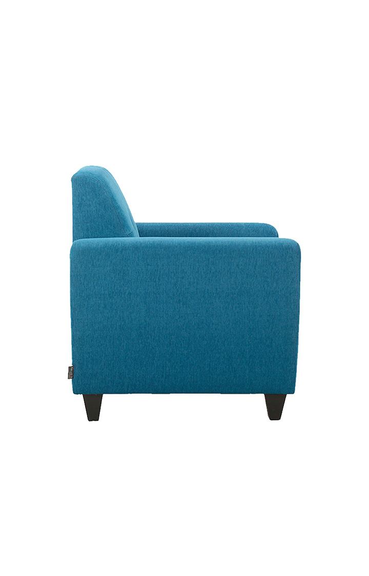 neudot Elegance Sofa for Living Room |1 Person Sofa|Premium Fabric with Cushioned Armrest | Solid Wood Frame|1 Seater in Scuba Blue Color
