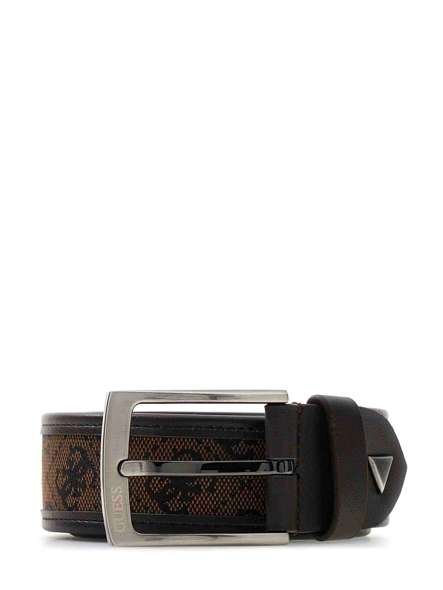 Guess Brown Polyester Logo MEN Belt