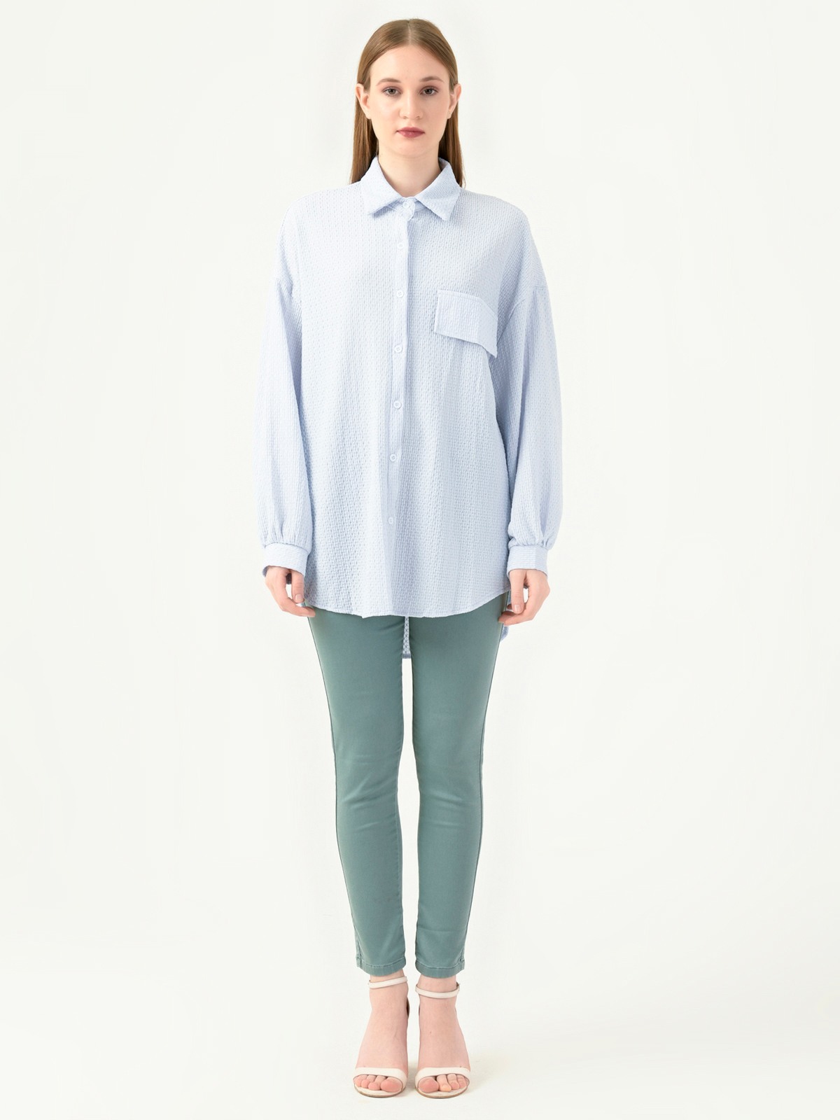 Albion Women Smart Premium Sky Casual Shirt