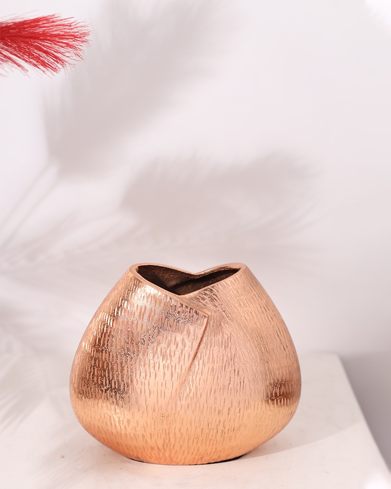 Order Happiness | Order Happiness Decorative Copper Colour Flower vase For Living Room, Bedroom & Office 1