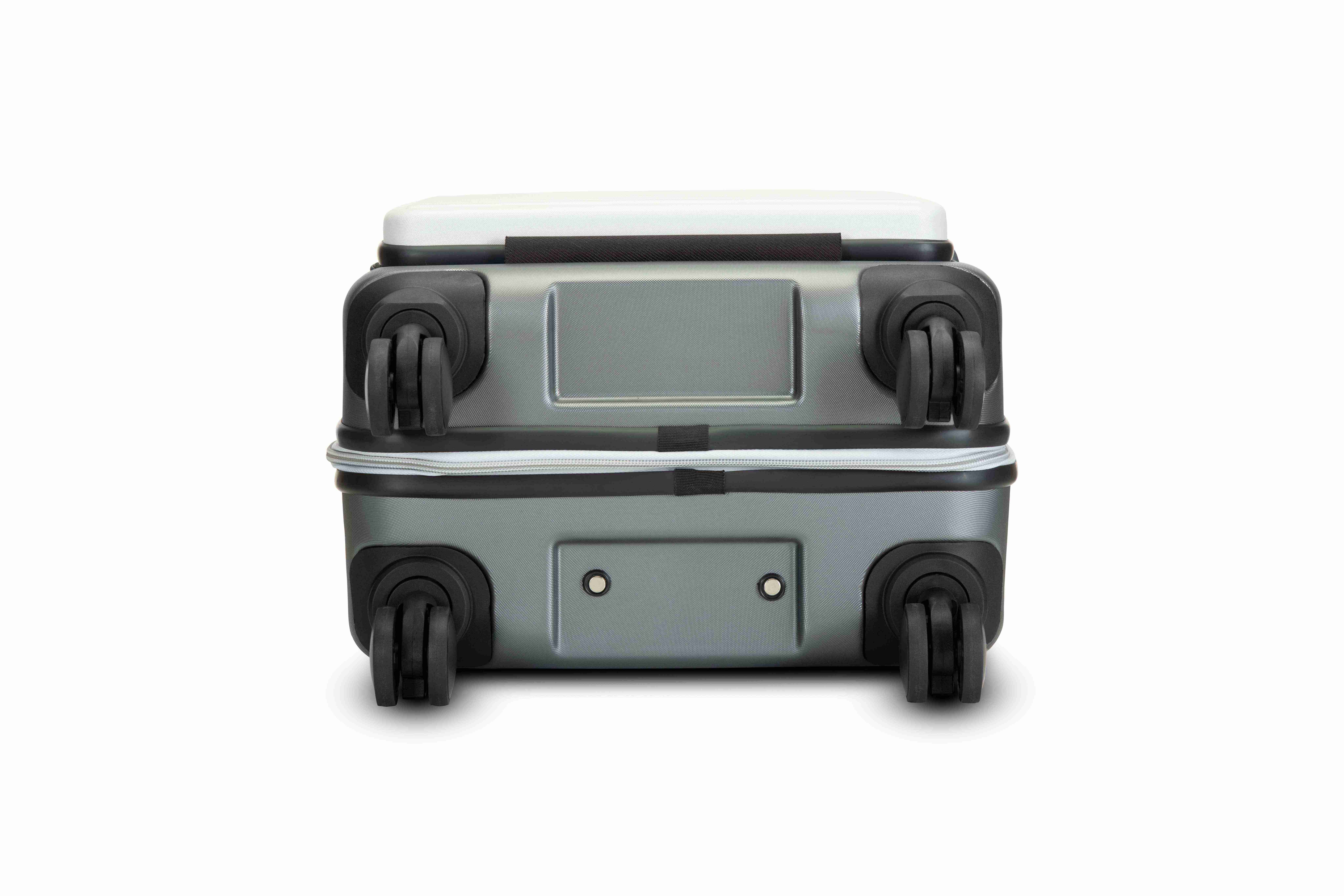 Assembly Grey and White Hardside Cabin Luggage Trolley Bag