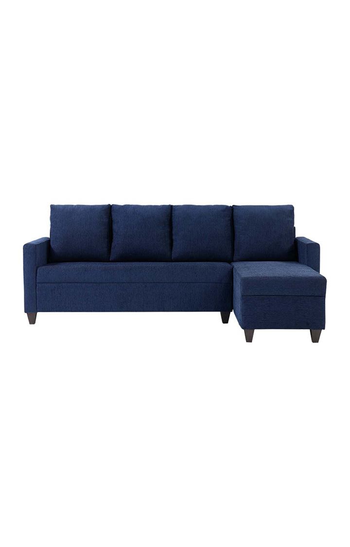 neudot Saya LHS Sectional Sofa for Living Room |6 Person Sofa| Premium Fabric with Cushioned Armrest | 12 Months Warranty| Solid Wood Frame| 6 Seater in Saya Blue Color DIY(Do-It-Yourself)