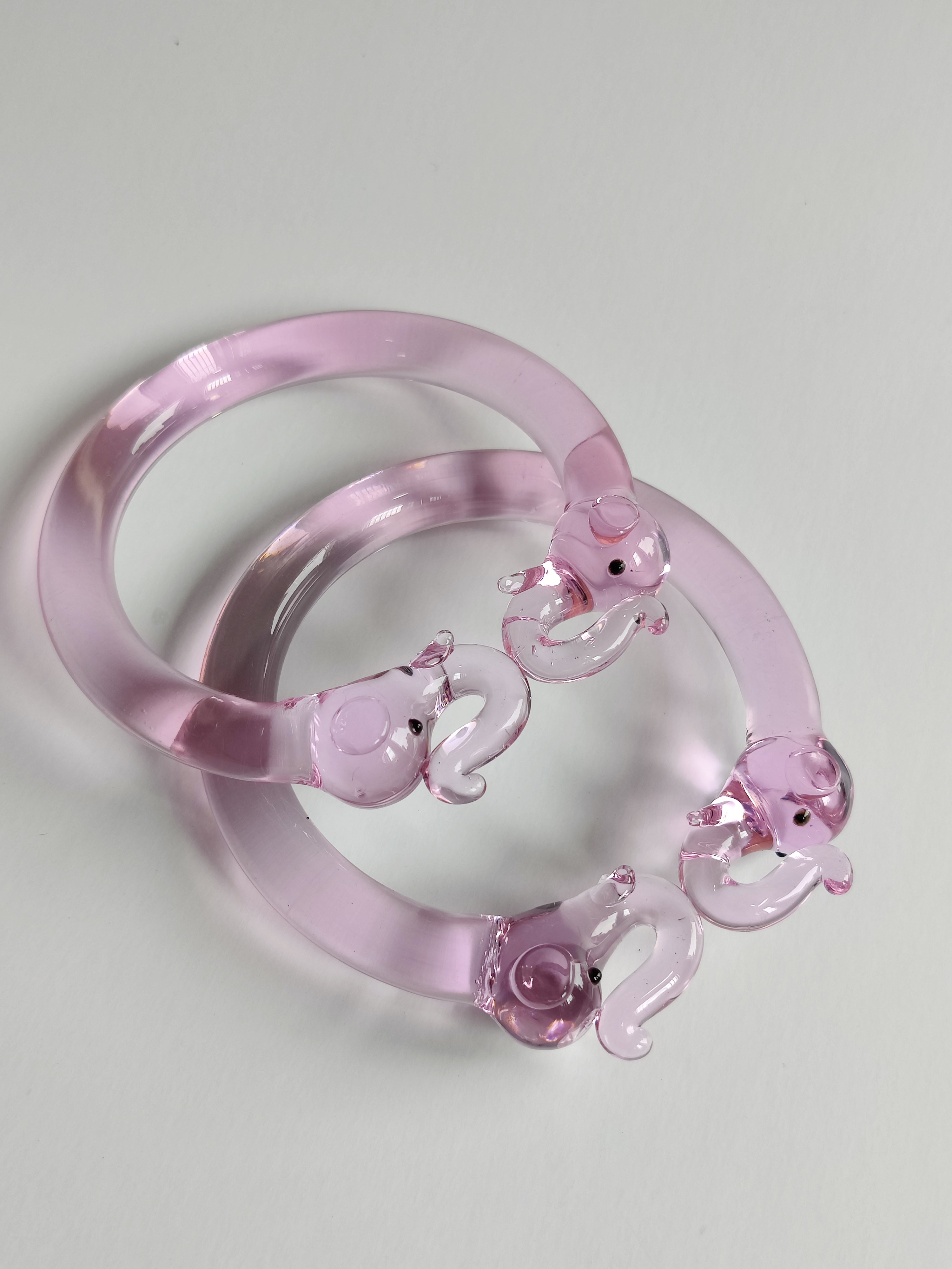elephant bangle pink