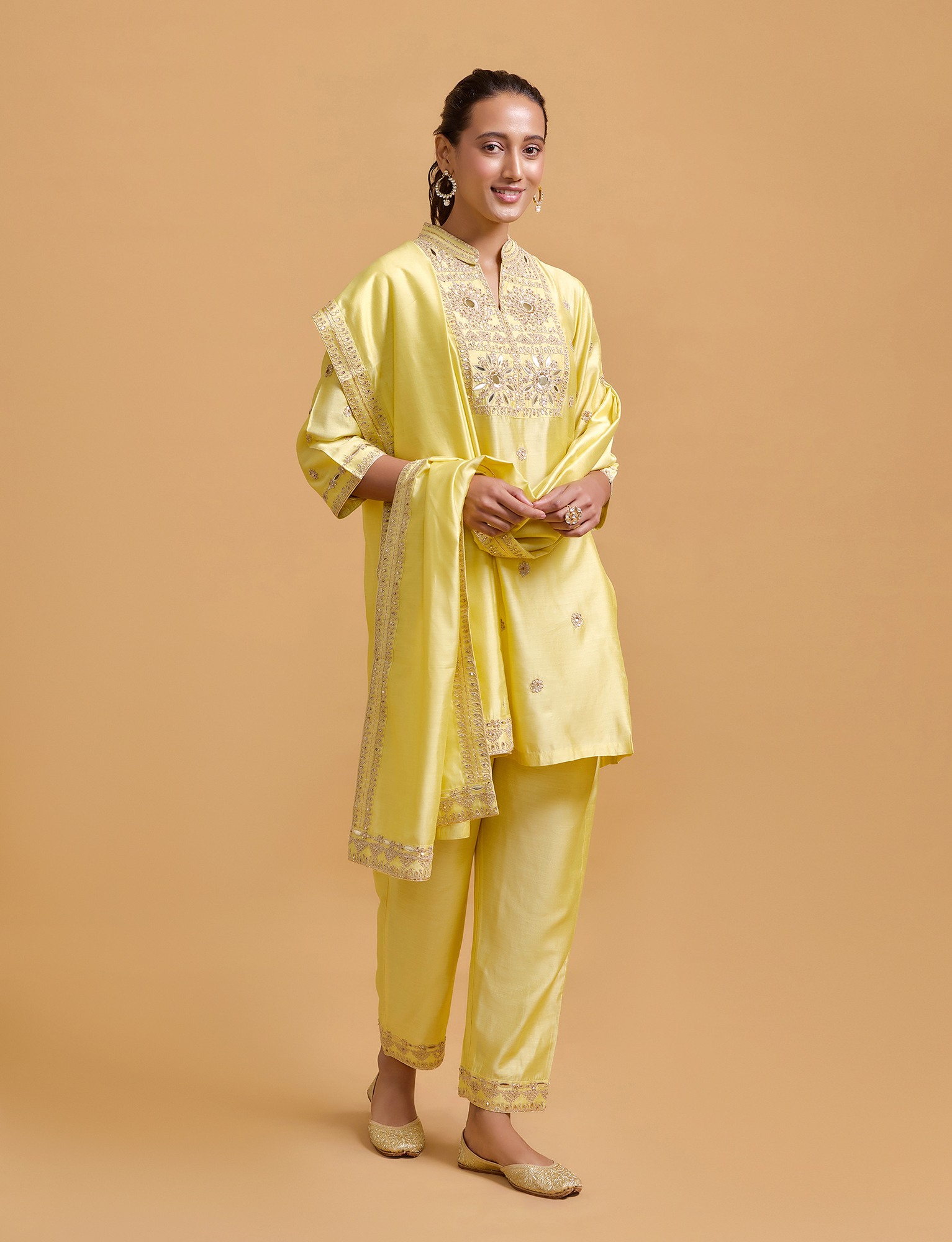 Zeenat Yellow Tunic Set