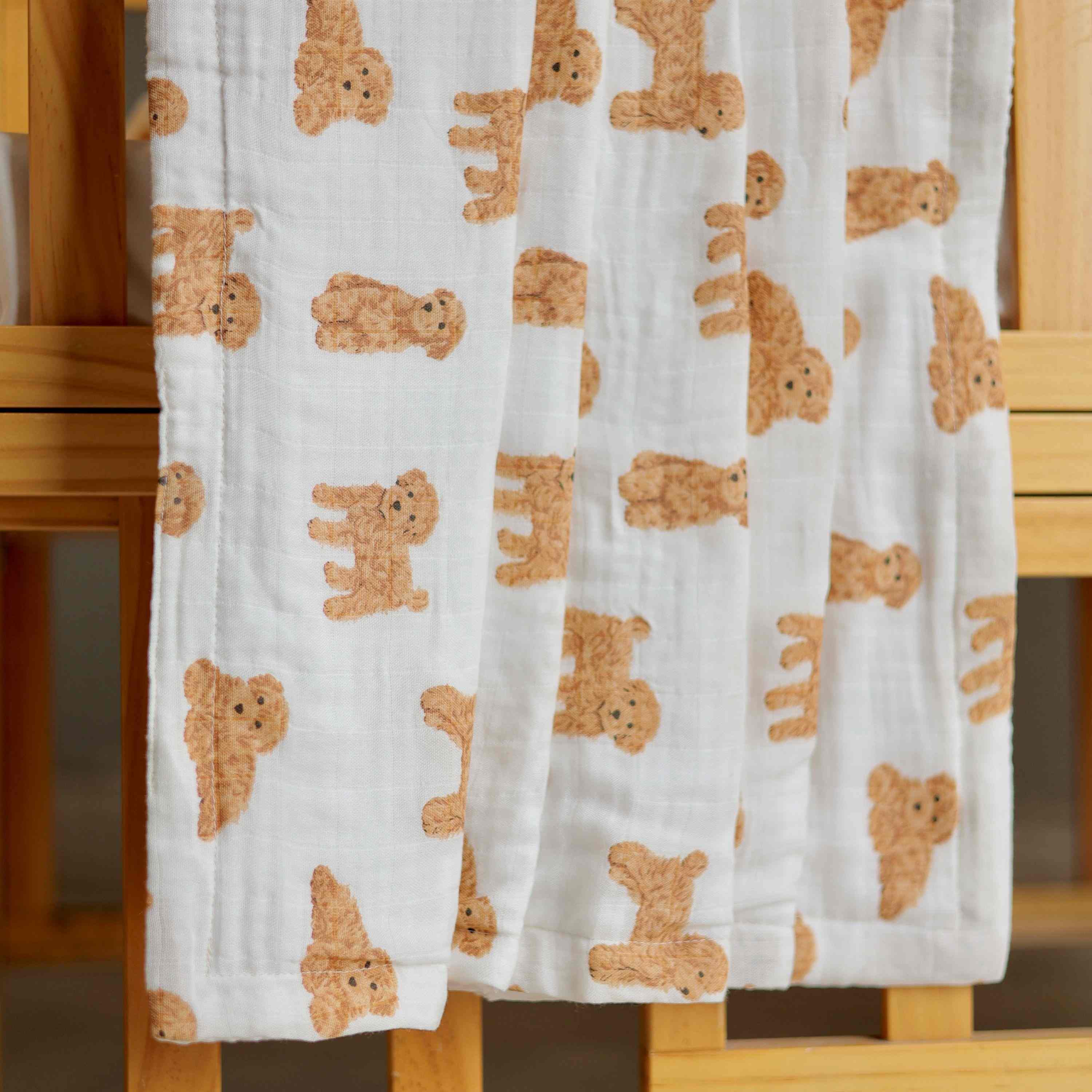 Poodle Playtime Muslin Blanket
