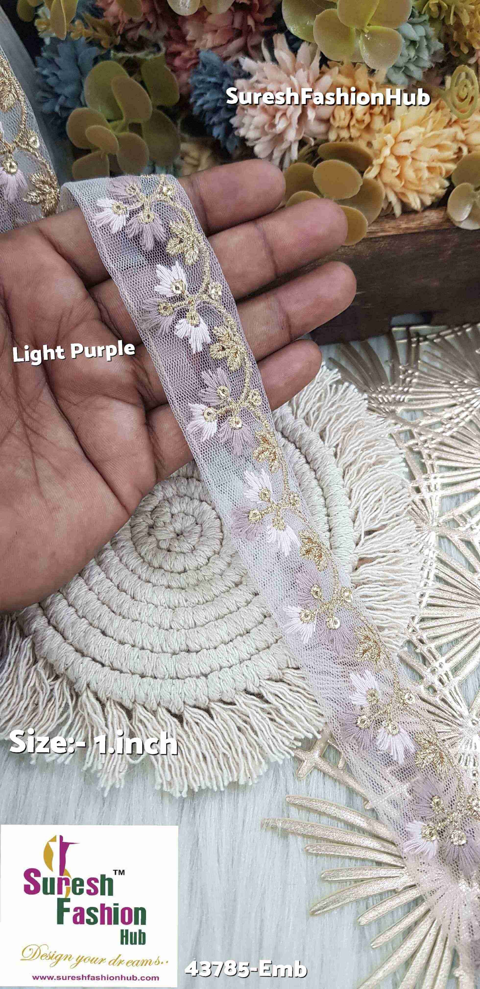 Light Purple Embroidery Lace