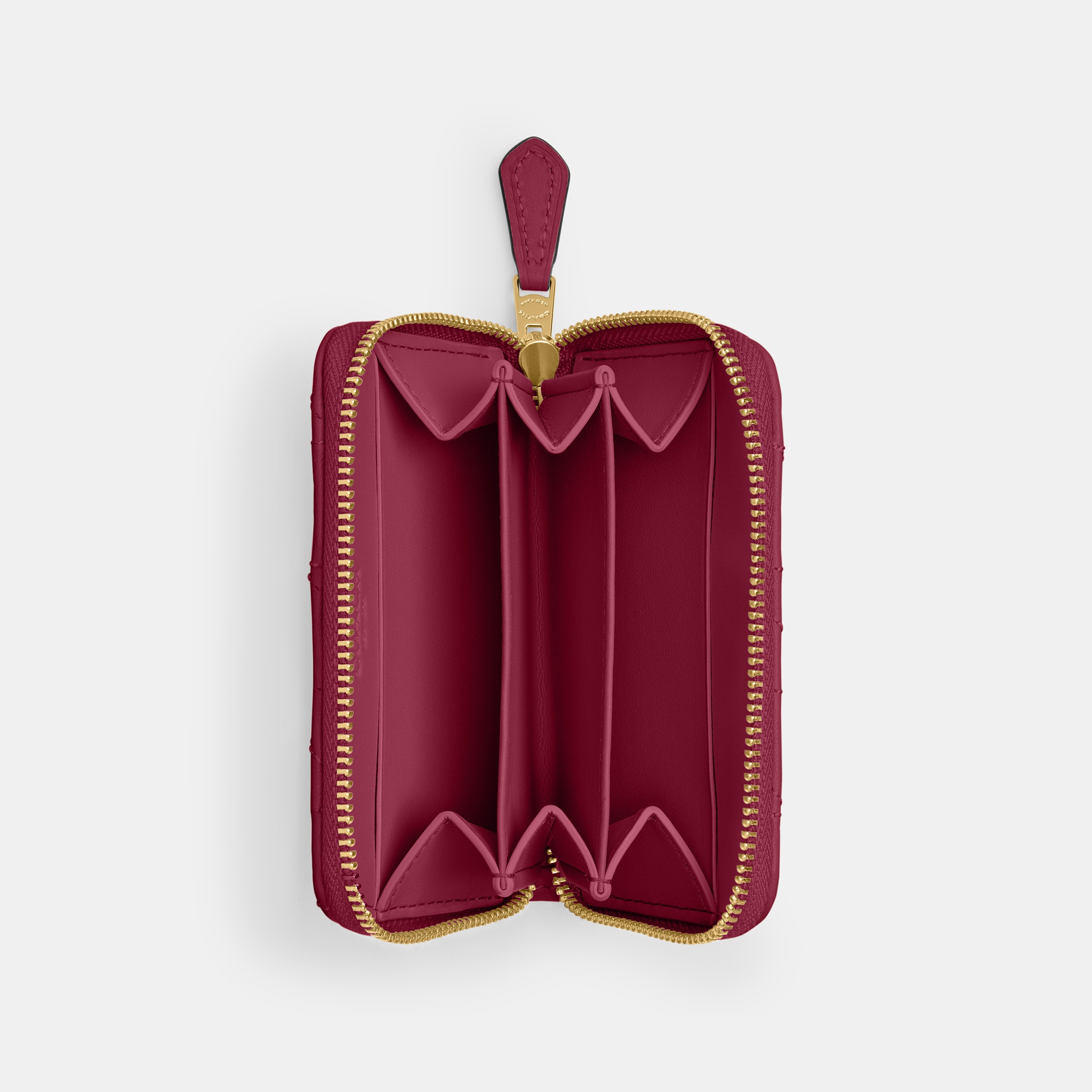 Essential Small Zip Around Card Case With Pillow Quilting