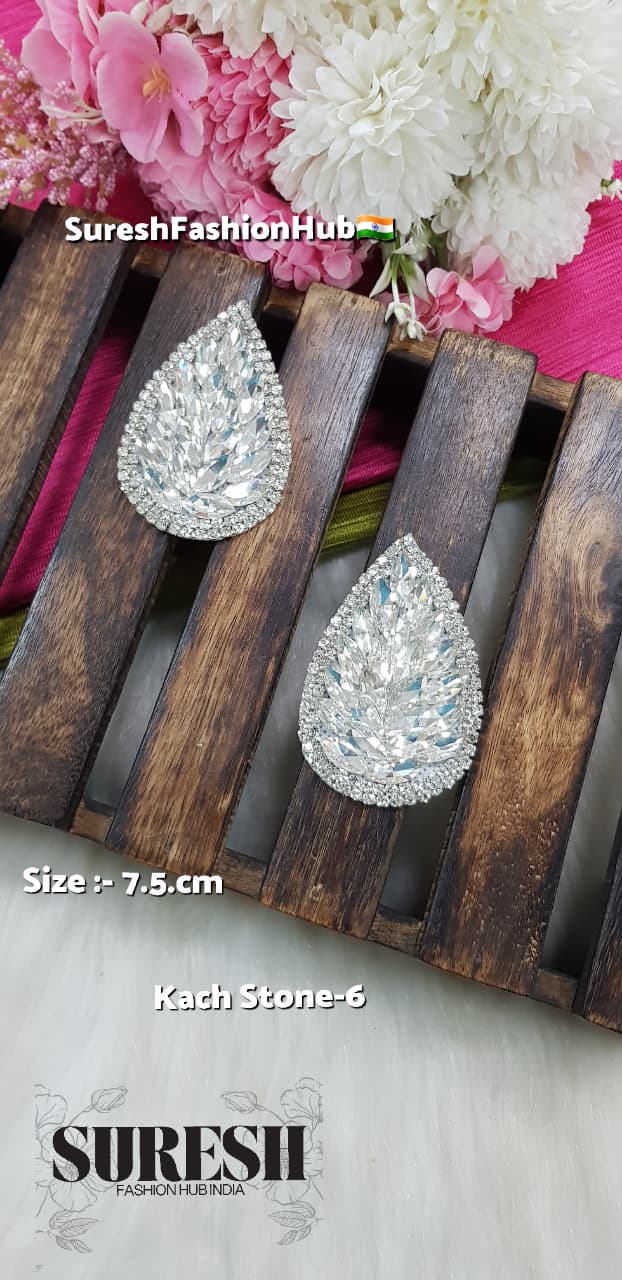 Silver Handmade Rhinestone Drop Pair – K S.-6