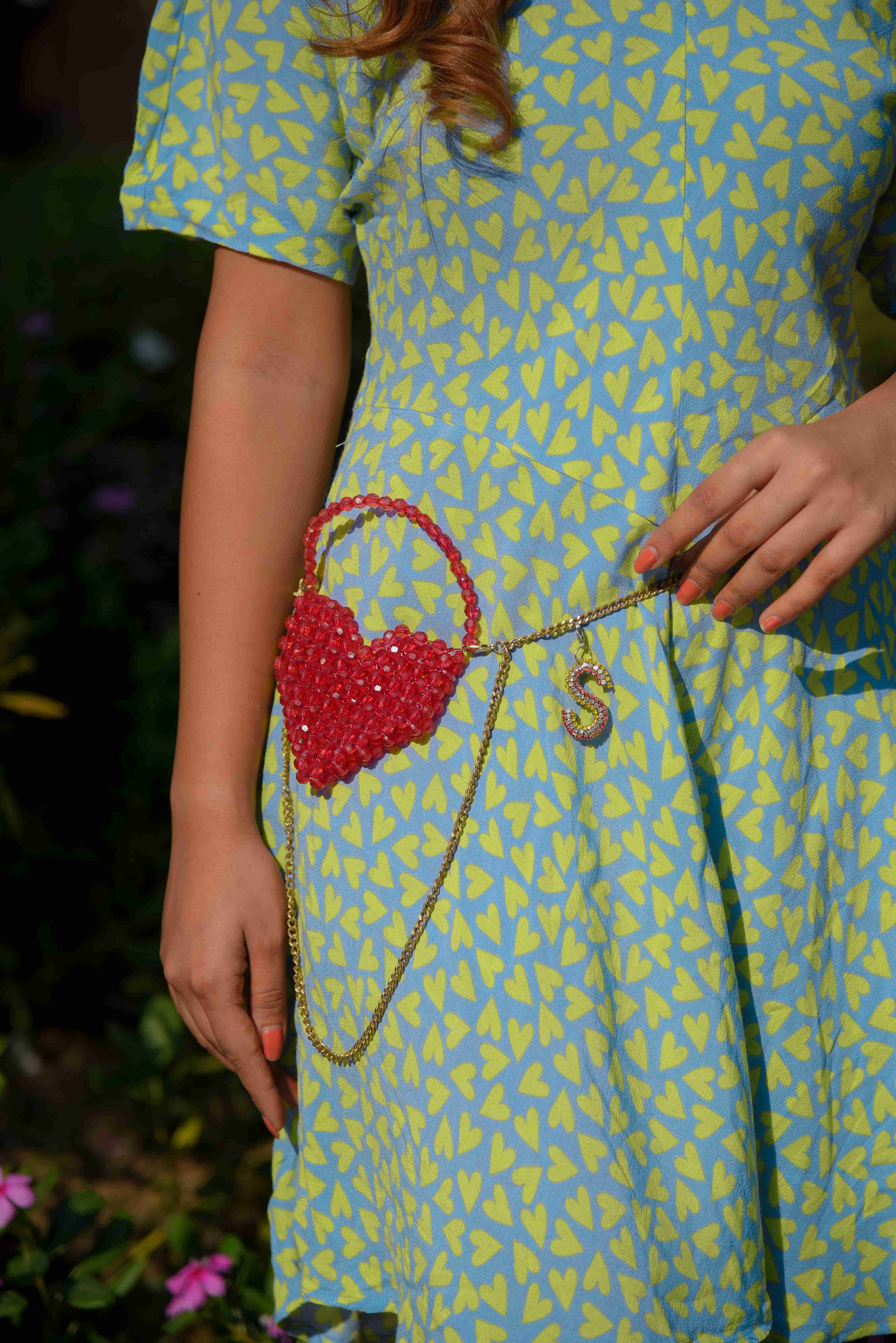 Mini Pearl Heart With Sling (pink)