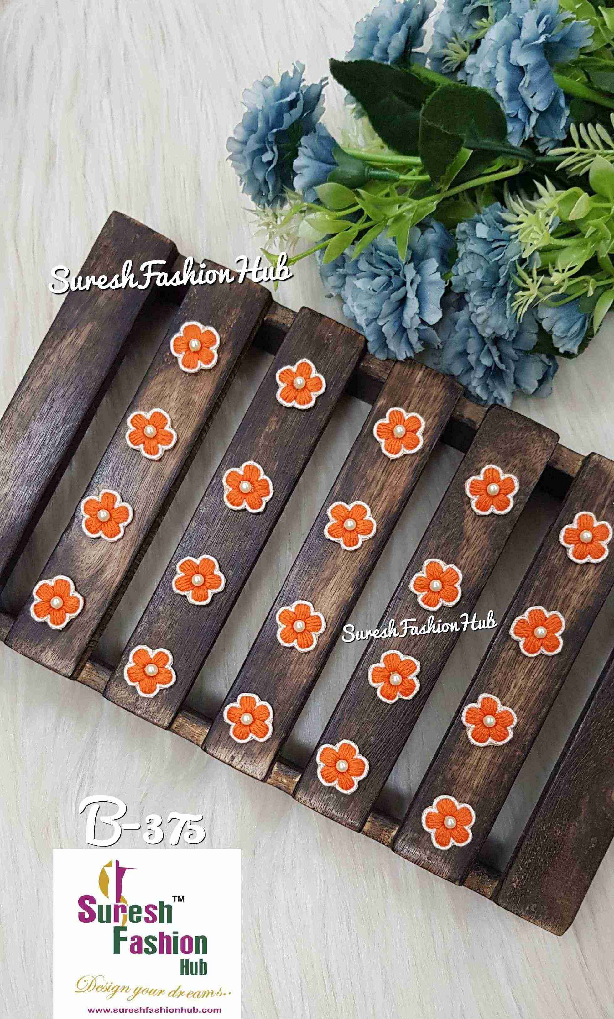 Orange Flower Threads and Pearl Buds