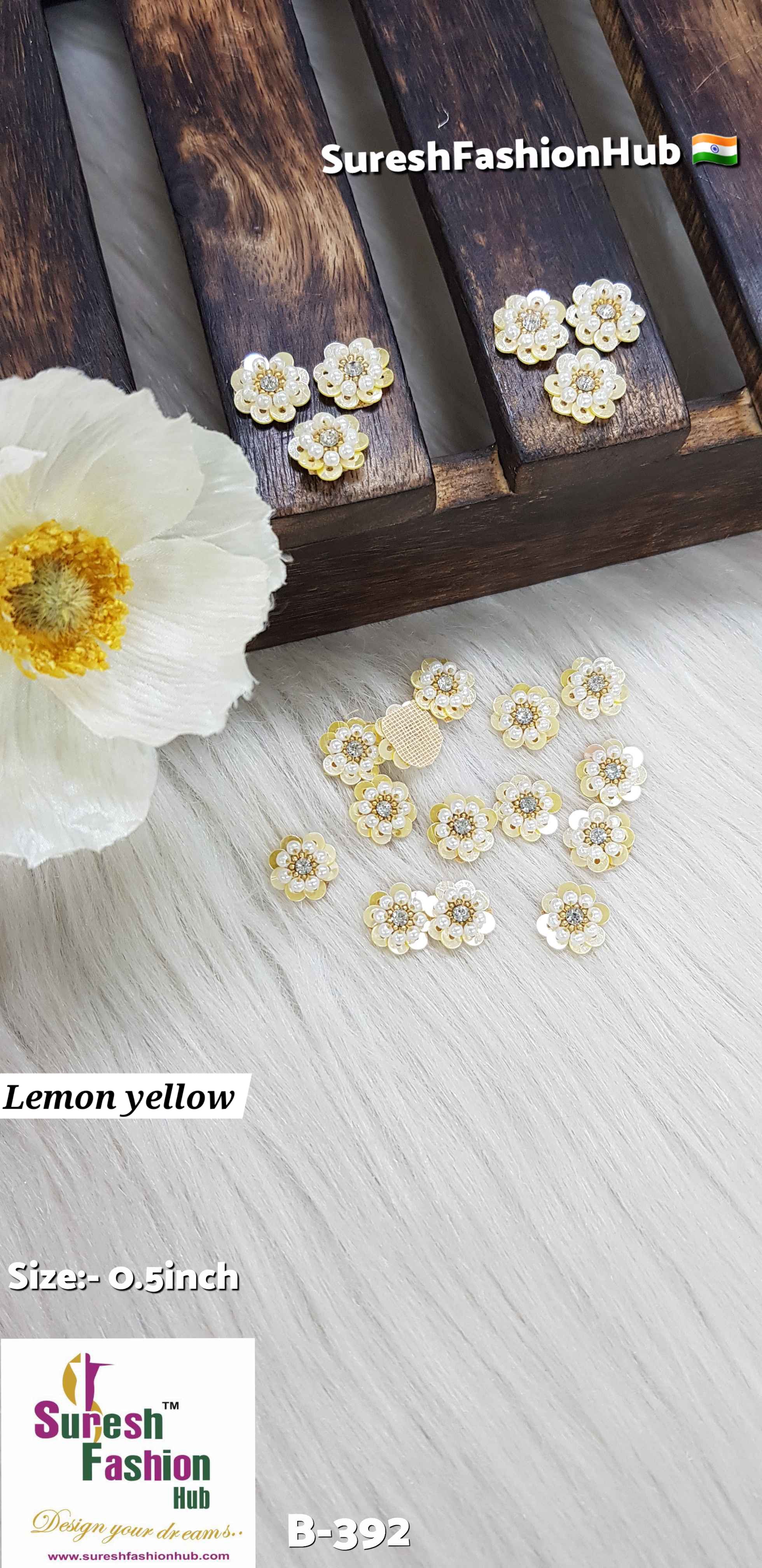 Lemon Yellow Floral Sparkle Butties