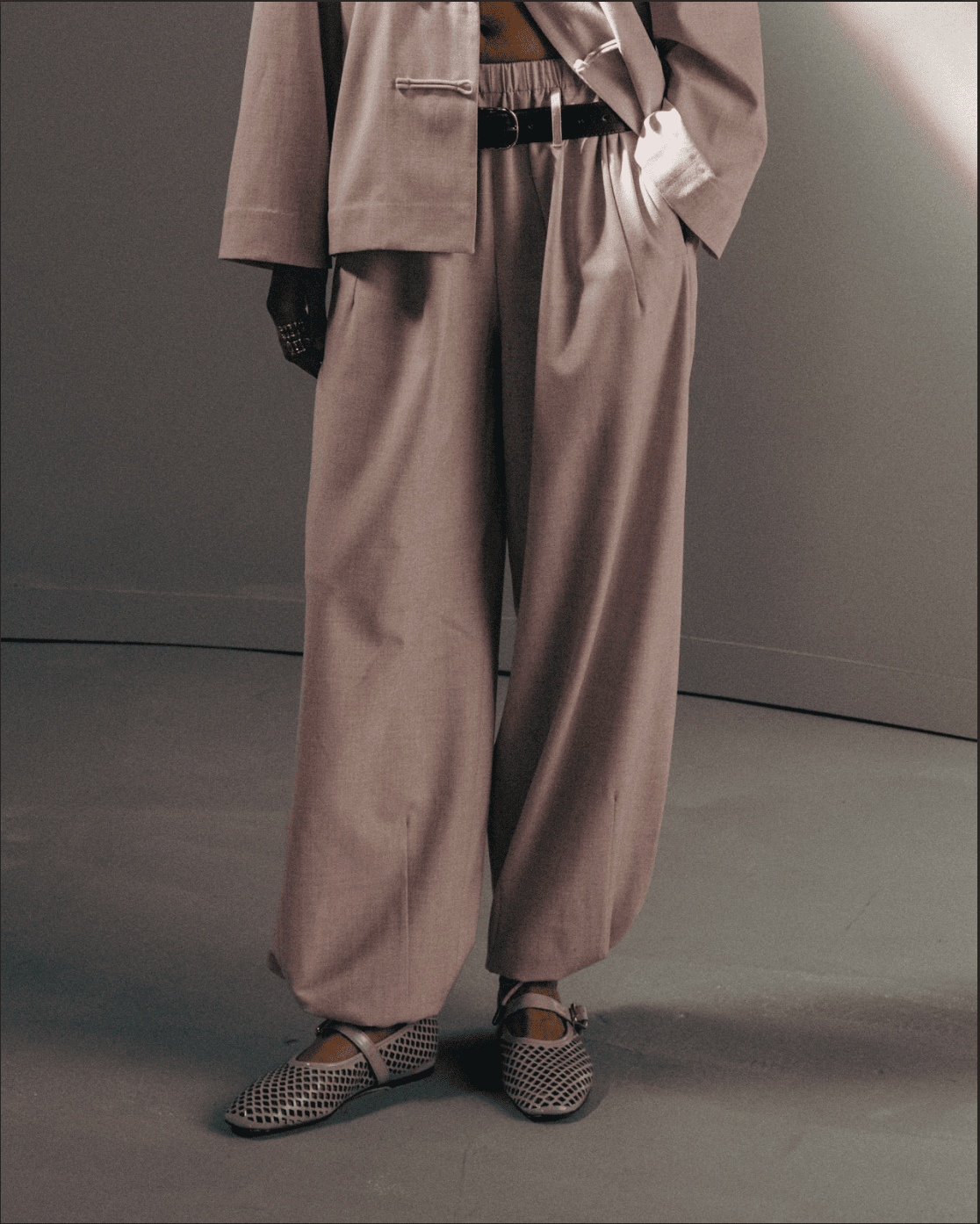 Gathered Hem Balloon Pants