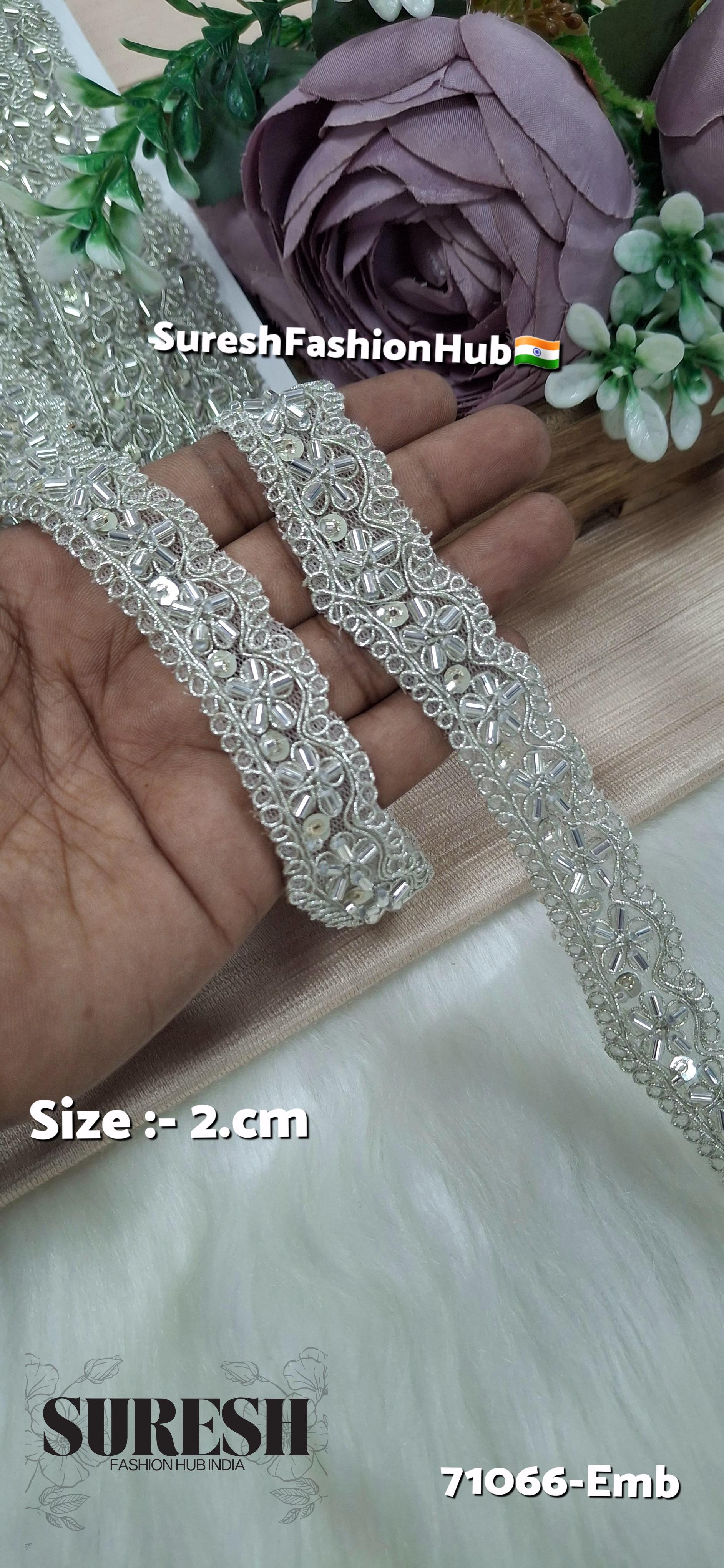 Water Silver Graceful Scalloped Lace
