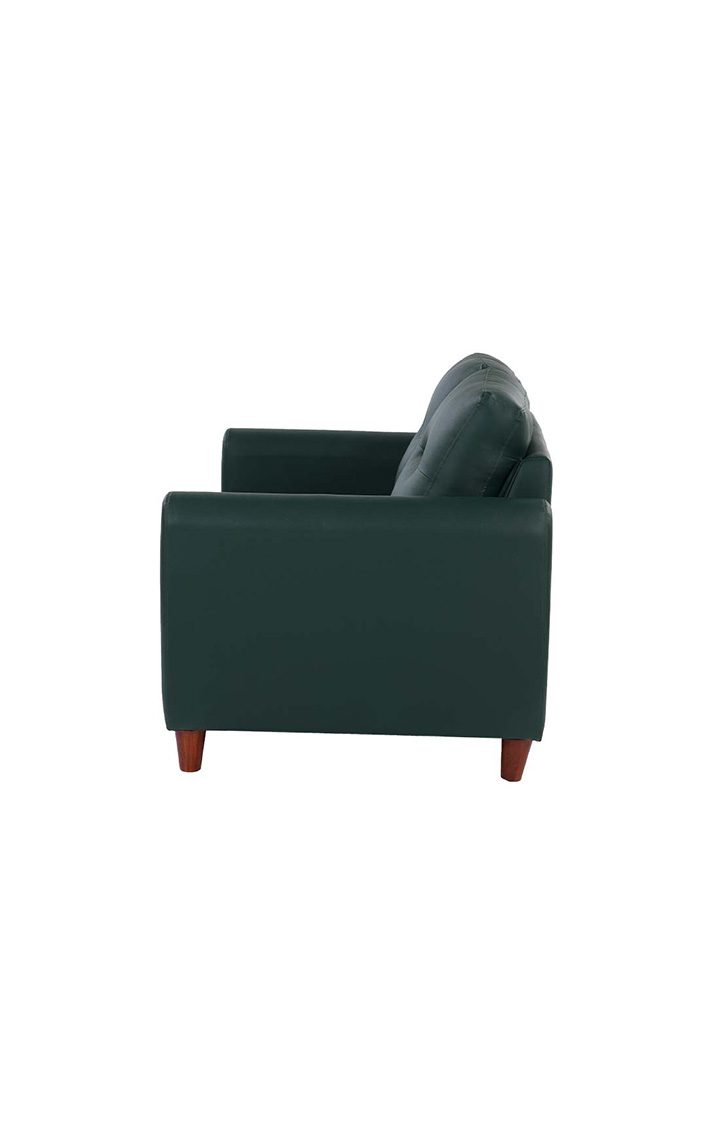 neudot Scott Sofa for Living Room |2 Persons Sofa|Premium Leatherette with Cushioned Armrest | Solid Wood Frame|2 Seater in Castle Green Color