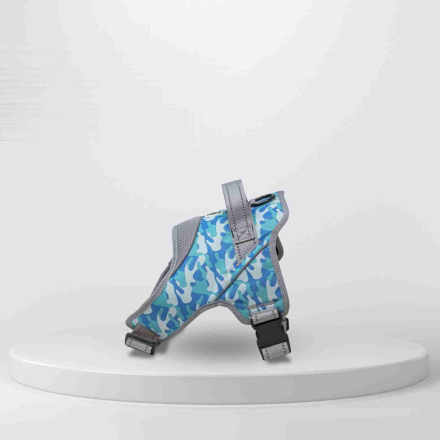Ezra Camo Hart Padded Harness for Dogs, Blue