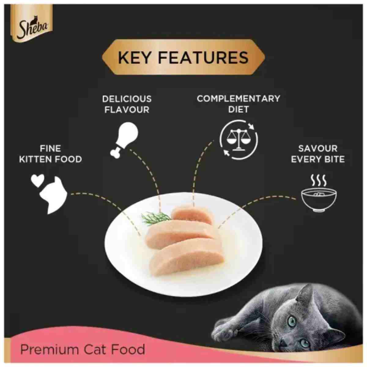 Sheba Rich Premium Chicken Loaf Wet Kitten Food - 70 gm