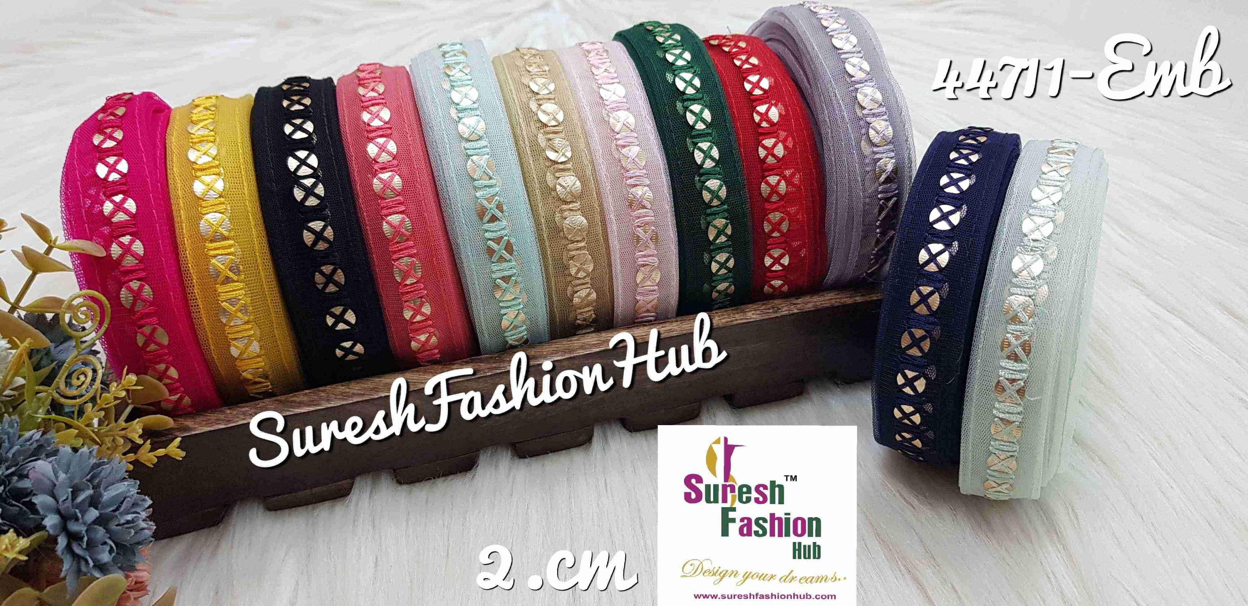 BOTTLE GREEN Net Touch Sequin Thread Lace