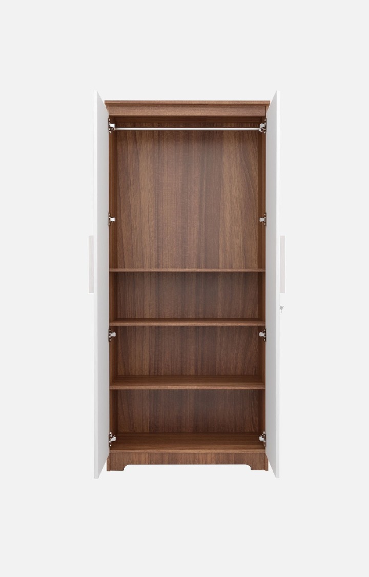 neudot Amber Delight 2 Door Wardrobe - Leon Teak| Cabinet for Storage| Space & Clothes | Leon Teak Finish | Organizer|1 Year Warranty |