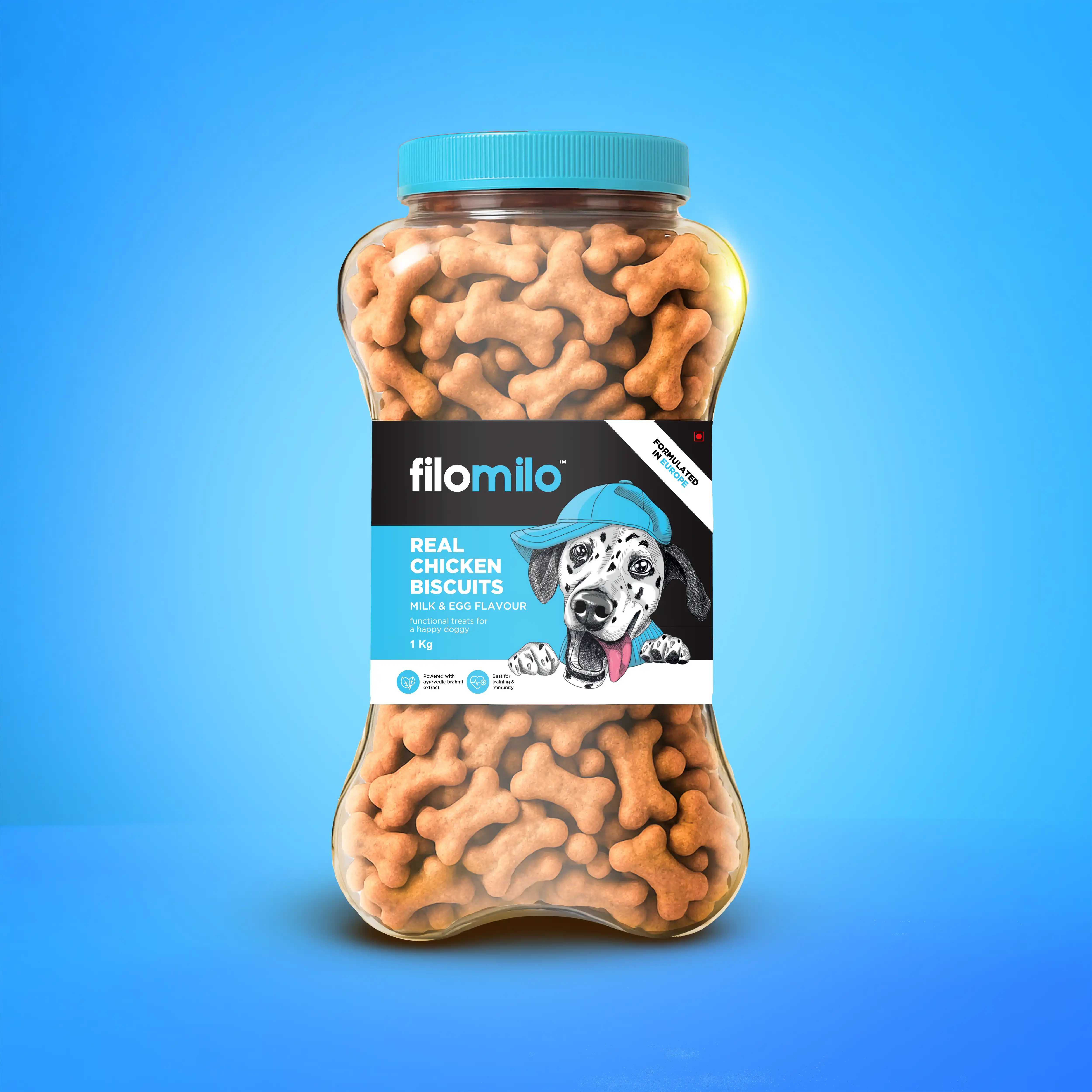 Filomilo Real Chicken Dog Biscuits Flavored with Egg and Milk, 1 kg